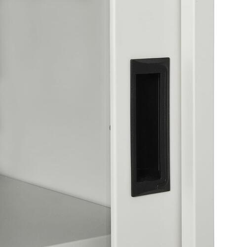 Skab med skydelåger 90x40x90 cm stål lysegrå