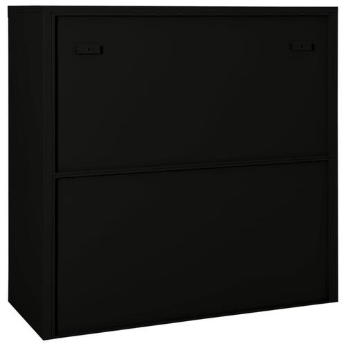 Skab med skydelåger 90x40x90 cm stål sort