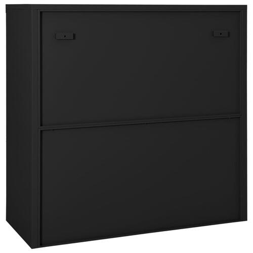 Skab med skydelåger 90x40x90 cm stål antracitgrå