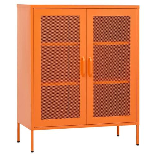 Opbevaringsskab 80x35x101,5 cm stål orange