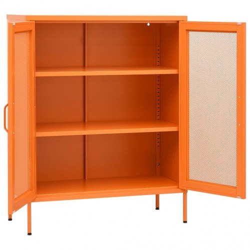 Opbevaringsskab 80x35x101,5 cm stål orange