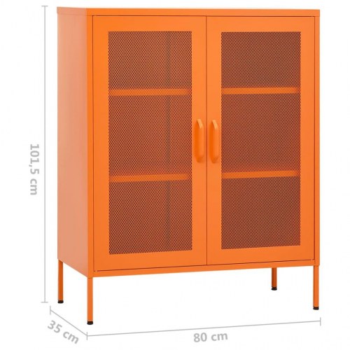 Opbevaringsskab 80x35x101,5 cm stål orange