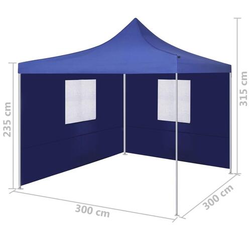 Foldbart telt med 2 vægge 3 x 3 m blå