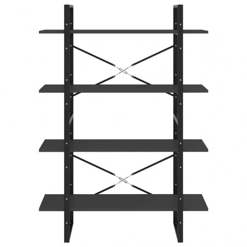 Bogreol med 4 hylder 100x30x140 cm konstrueret træ grå