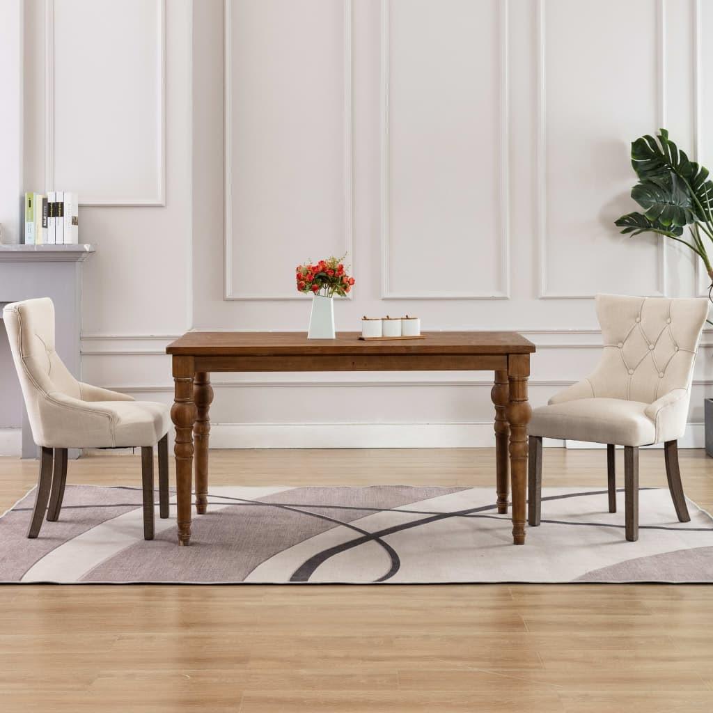 Spisebordsstole 2 stk. stof beige
