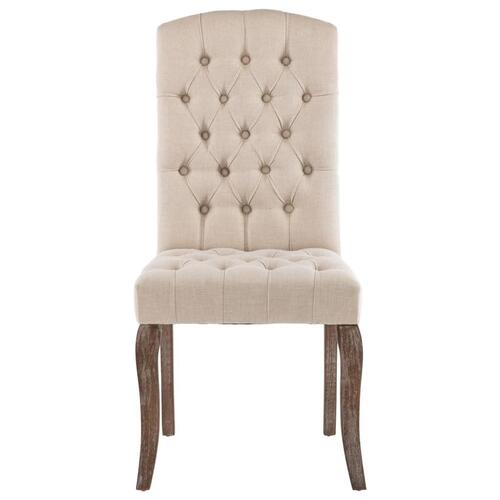 Spisebordsstole 2 stk. hør-look stof beige