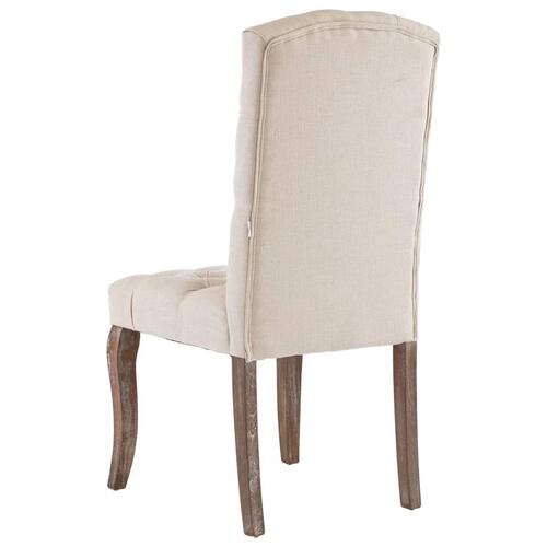 Spisebordsstole 2 stk. hør-look stof beige