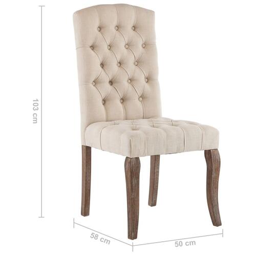 Spisebordsstole 2 stk. hør-look stof beige