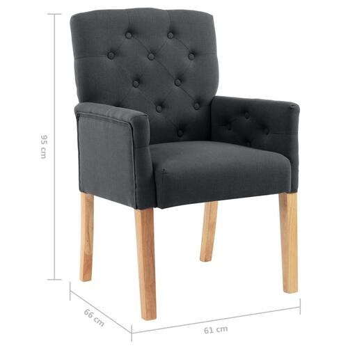 Spisebordsstole med armlæn 4 stk. stof grå