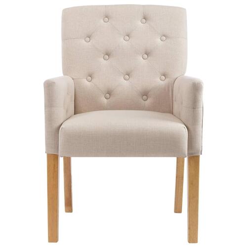 Spisebordsstole med armlæn 4 stk. stof beige