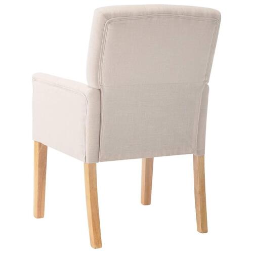 Spisebordsstole med armlæn 4 stk. stof beige