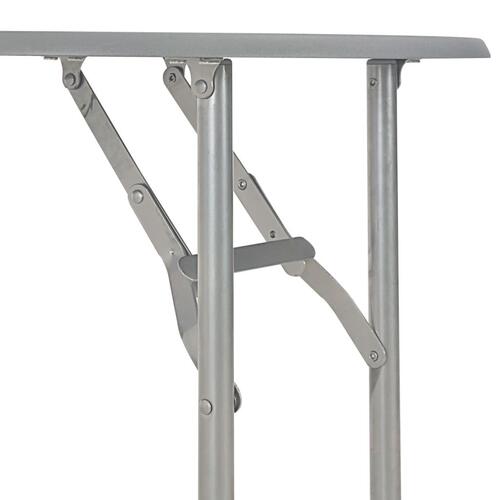 Foldbart spisebordssæt med hylde 3 dele MDF og stål grå