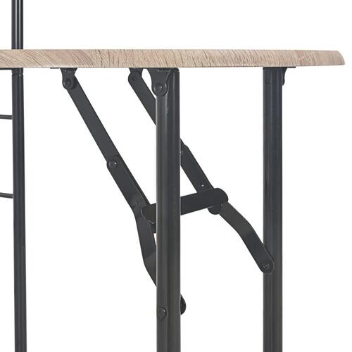 Foldbart spisebordssæt med hylde 3 dele MDF og stål