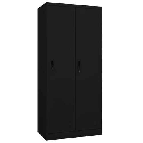 Klædeskab 80x50x180 cm stål sort