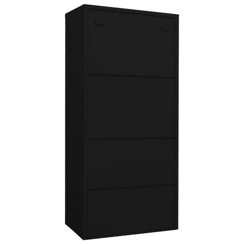 Klædeskab 80x50x180 cm stål sort