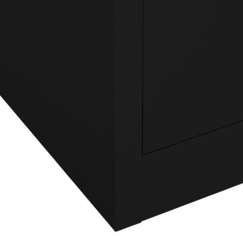 Klædeskab 80x50x180 cm stål sort