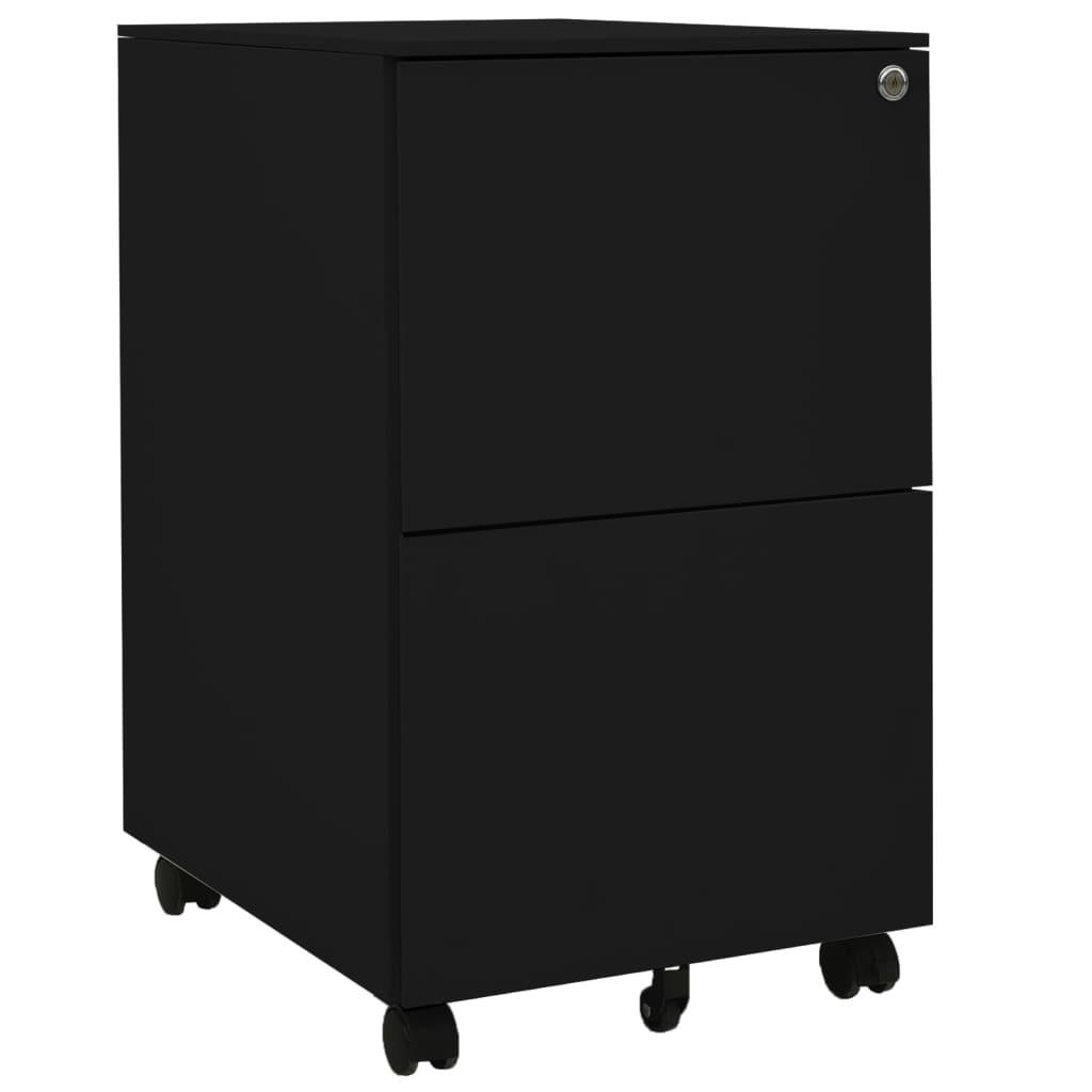 Mobilt arkivskab 39x45x67 cm stål sort