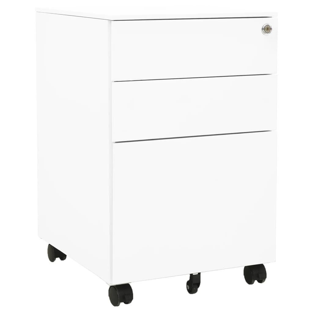 Mobilt arkivskab 39x45x60 cm stål hvid