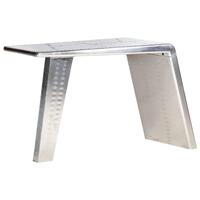 Aviator-skrivebord 112 x 50 x 76 cm metal sølvfarvet