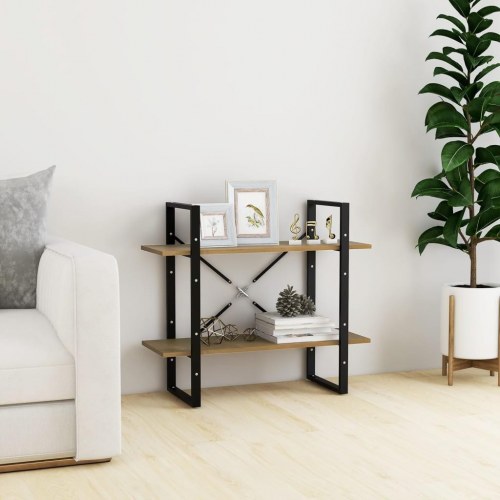 Bogreol 80x30x70 cm 2 hylder massivt fyrretræ