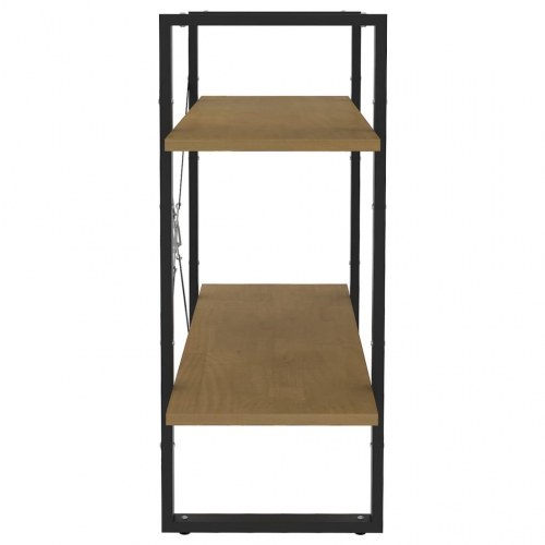 Bogreol 80x30x70 cm 2 hylder massivt fyrretræ