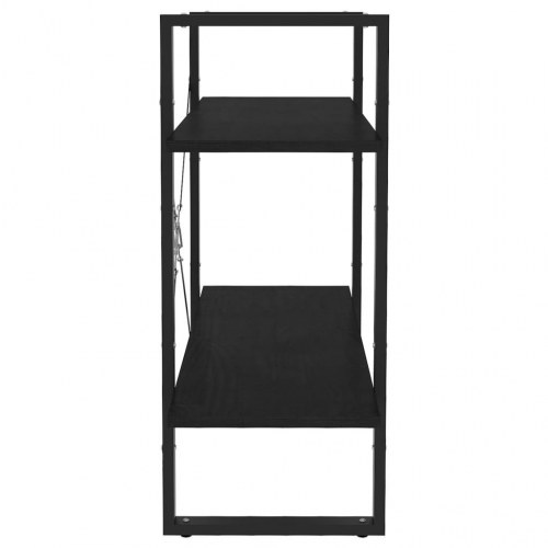 Bogreol med 2 hylder - 80×30×70 cm - massivt fyrretræ, sort