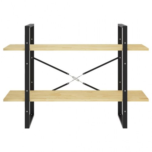 Bogreol 100x30x70 cm 2 hylder massivt fyrretræ