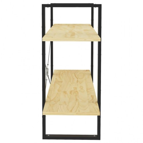 Bogreol 100x30x70 cm 2 hylder massivt fyrretræ