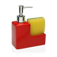 Sæbedispenser Versa Rød Svamp Keramik (6 x 16,5 x 13 cm)