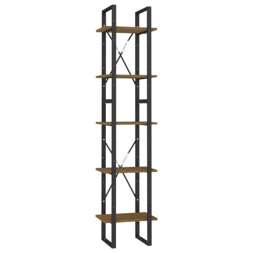 Bogreol 40x30x175 cm 5 hylder massivt fyrretræ brun