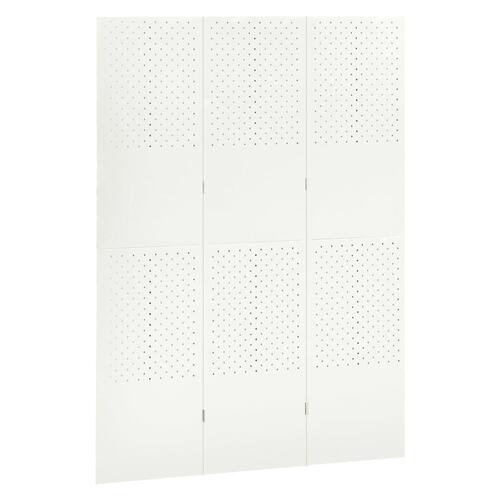 3-panels rumdeler 120x180 cm stål hvid