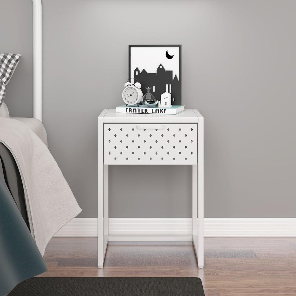 Natbord 38x35x54 Stål Hvid