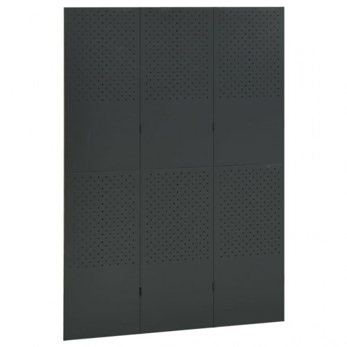 3-panels rumdeler 120x180 cm stål antracitgrå