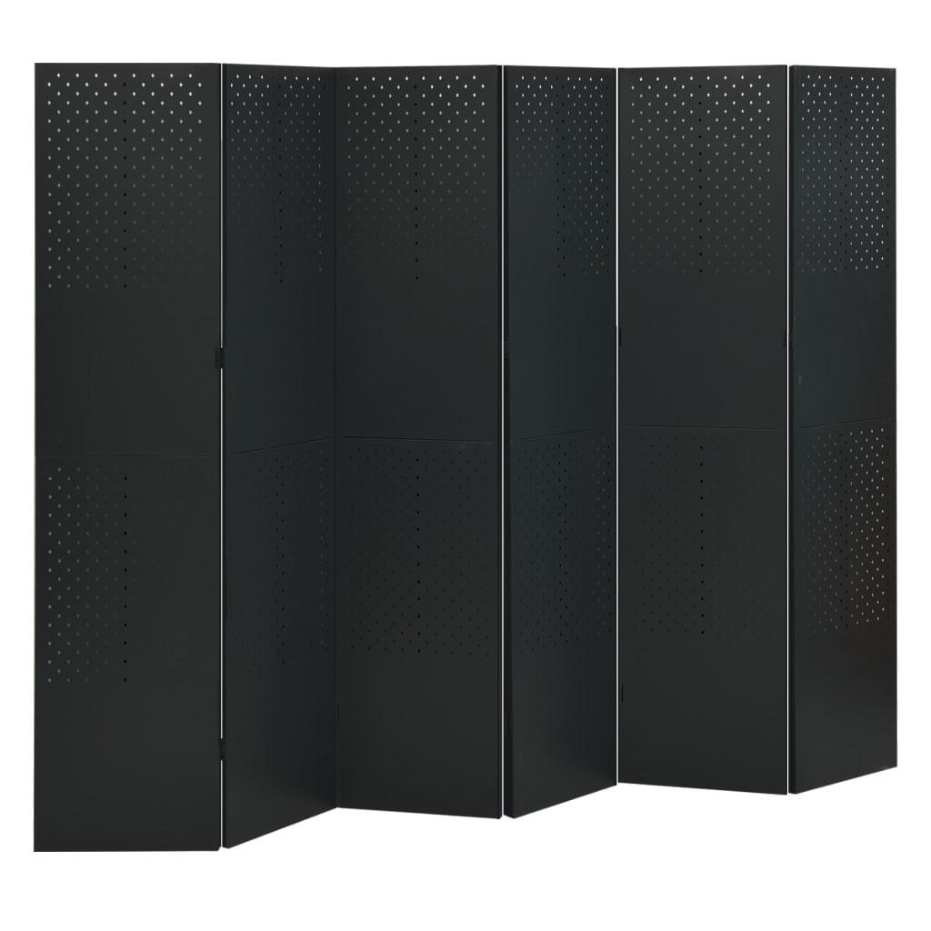 6-panels rumdeler 240x180 cm stål sort