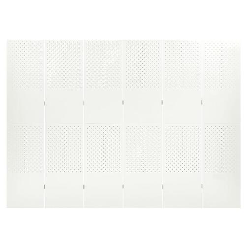 6-panels rumdeler 240x180 cm stål hvid