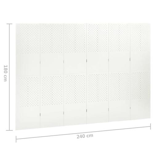 6-panels rumdeler 240x180 cm stål hvid