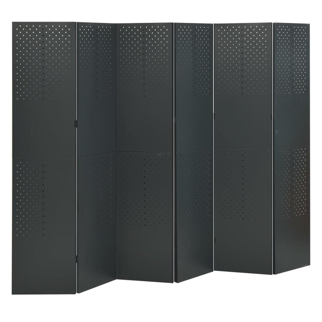 6-panels rumdeler 240x180 cm stål antracitgrå