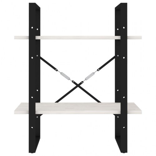 Bogreol 60×30×70 cm - 2 hylder i massivt fyrretræ, hvid