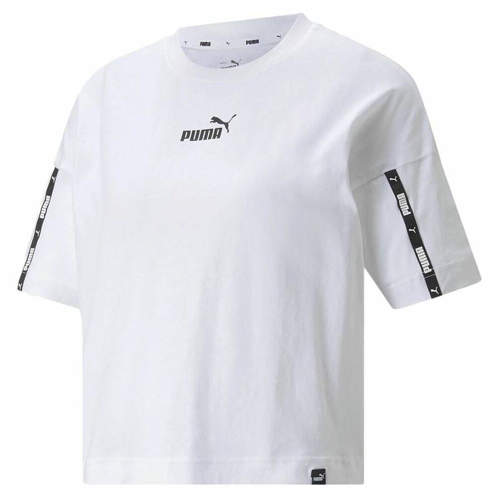 Kortærmet T-shirt til Kvinder Puma Power Tape Cropped Hvid XS