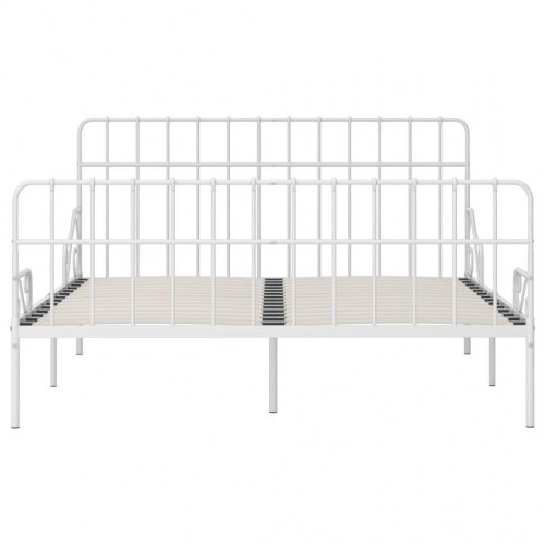 Sengestel med lamelbund 180 x 200 cm metal hvid