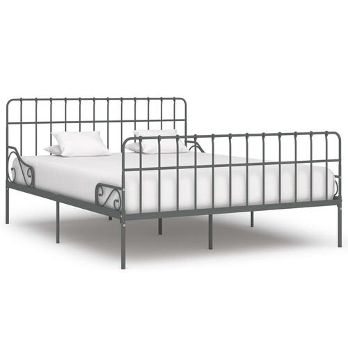 Sengestel med lamelbund 180 x 200 cm metal grå