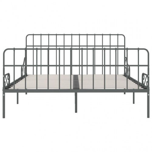 Sengestel med lamelbund 180 x 200 cm metal grå