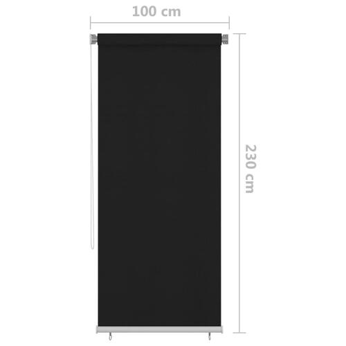 Udendørs rullegardin 100 x 230 cm sort