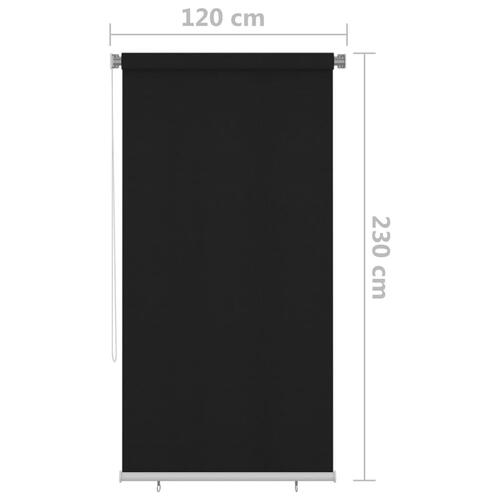 Udendørs rullegardin 120 x 230 cm sort