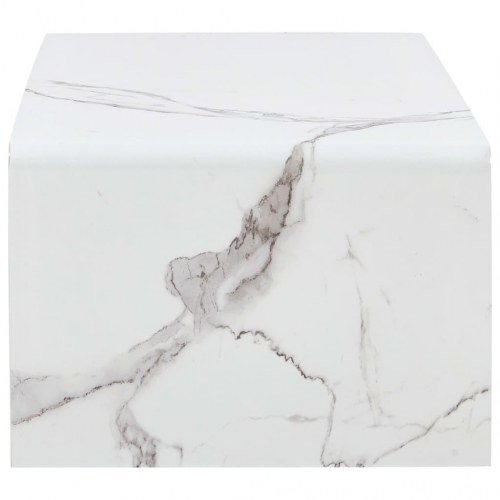 Sofabord 98 x 45 x 31 cm hvid marmor hærdet glas