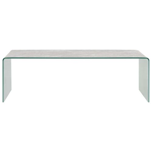 Sofabord 98 x 45 x 31 cm brun marmor hærdet glas