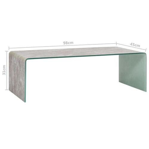 Sofabord 98 x 45 x 31 cm brun marmor hærdet glas