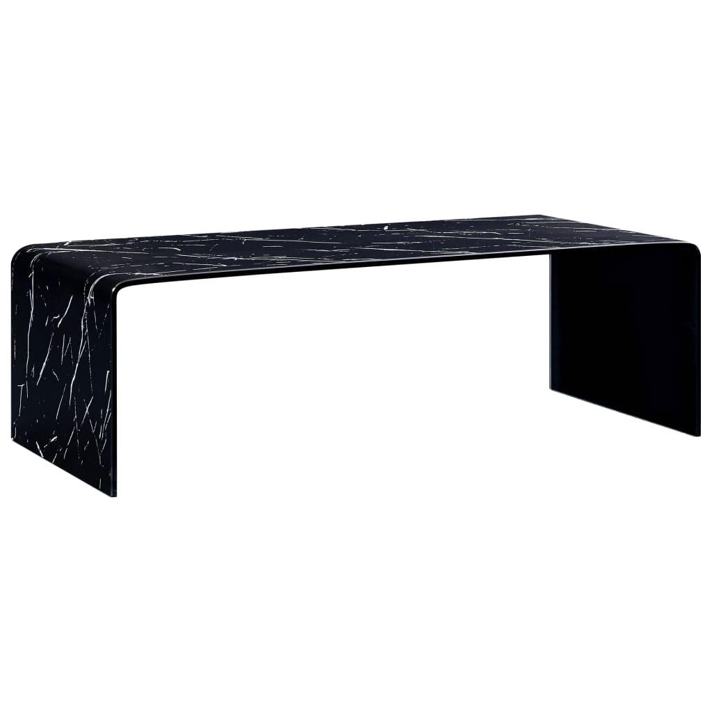 Sofabord 98 x 45 x 31 cm sort marmor hærdet glas