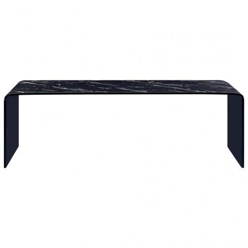 Sofabord 98 x 45 x 31 cm sort marmor hærdet glas