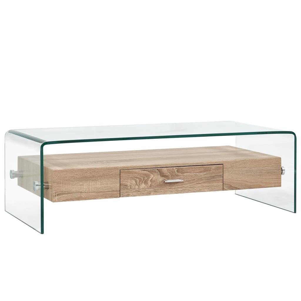 Sofabord 98 x 45 x 31 cm hærdet glas transparent billede